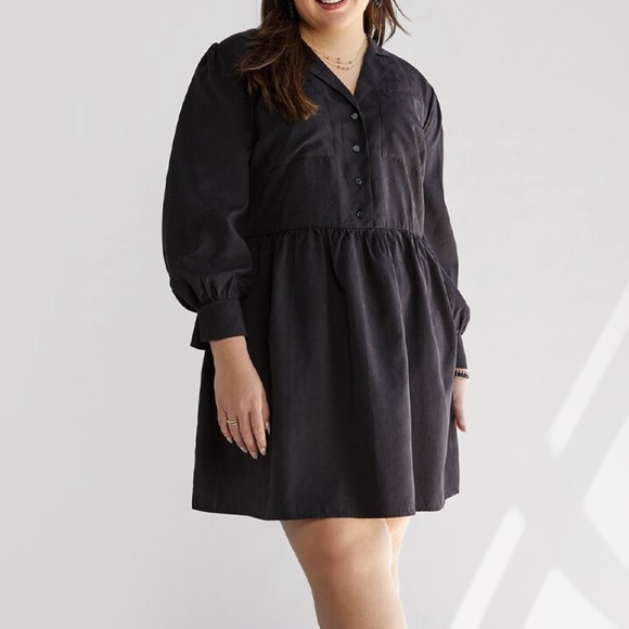 NWT Francesca's Plus Larraine Faux Suede Peplum Winter Fall Mini Dress (size 1X) - Picture 2 of 11